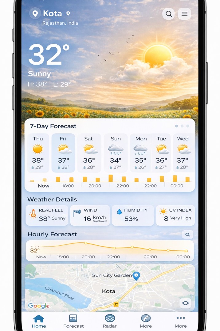 Weather Application forecast app UI